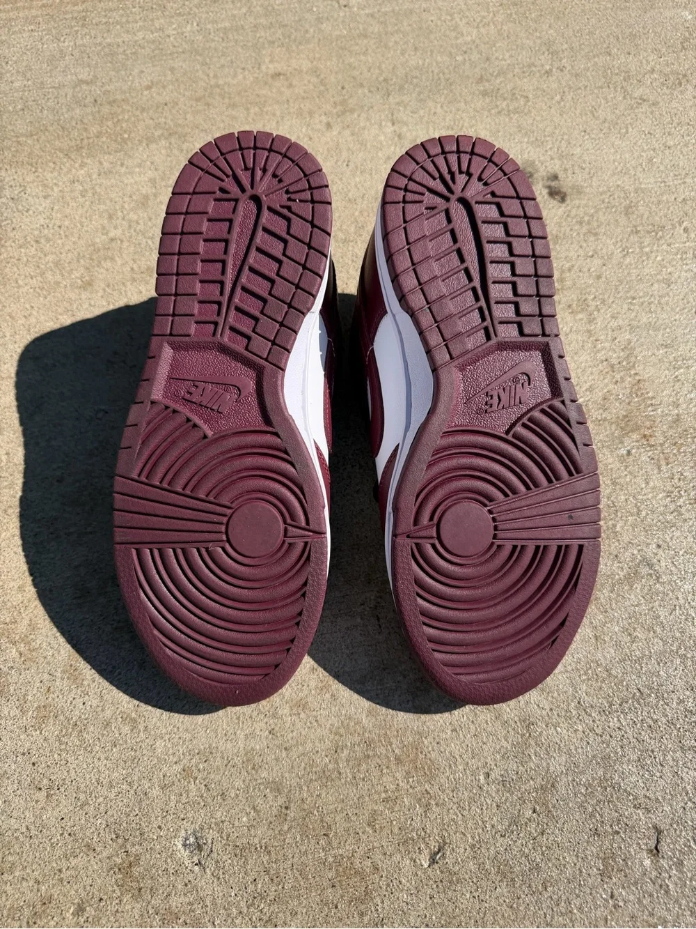Nike Maroon and White Low-Top Sneakers